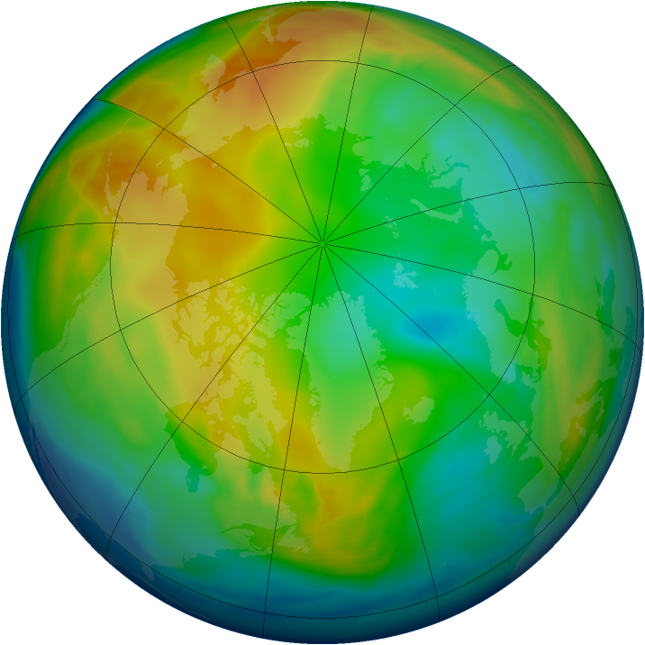 Arctic ozone map for 03 January 2006